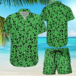 Riddler Supervillain Green Hawaiian Shirt