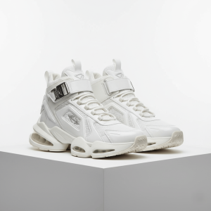 AeroRise High-Top Air Cushion Sneakers – Triple White