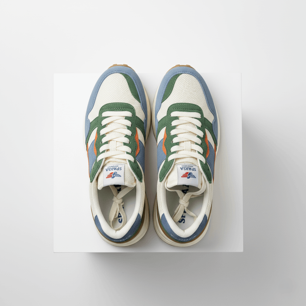 Retrotrack Vintage Runner – Ivory Forest Blue - Image 3
