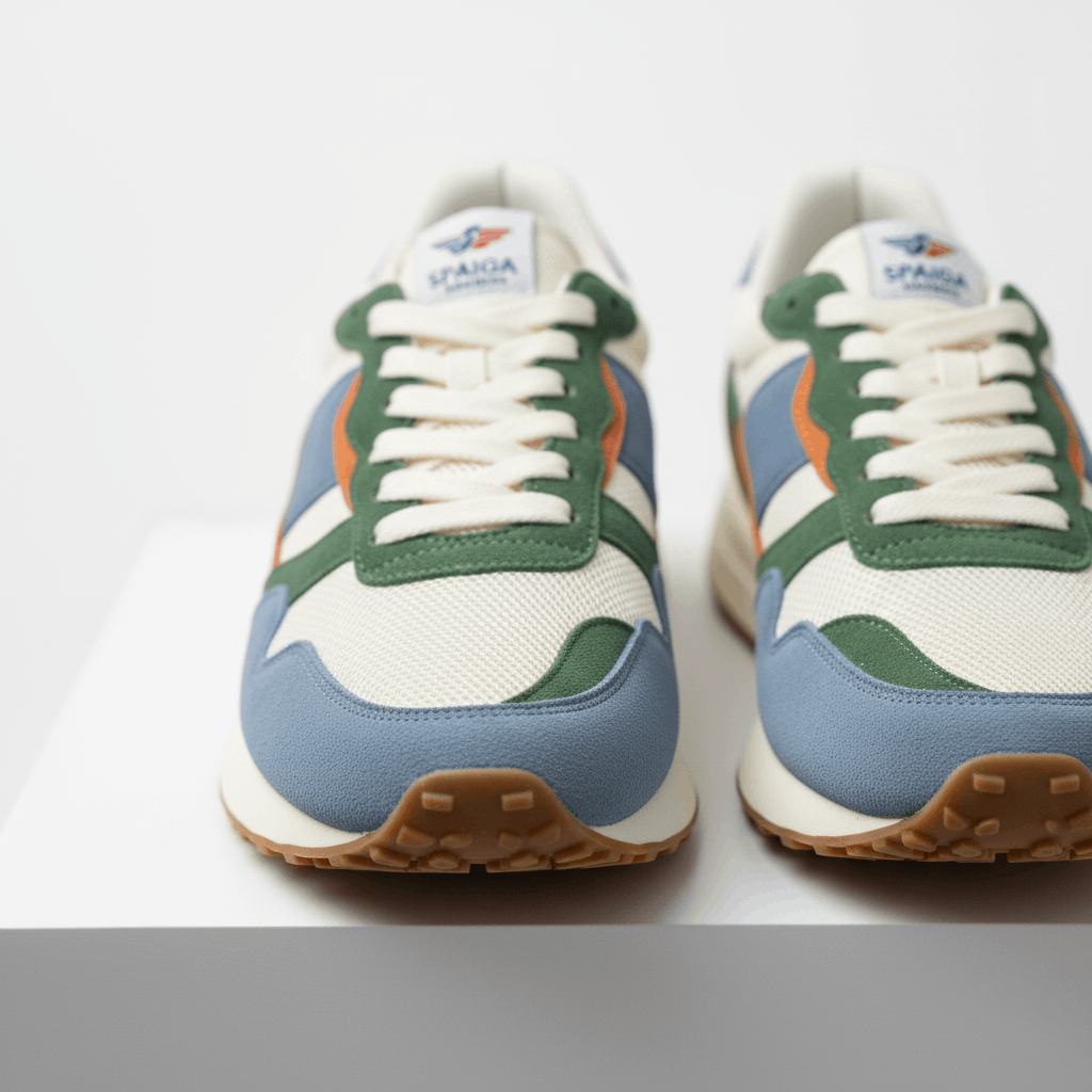 Retrotrack Vintage Runner – Ivory Forest Blue - Image 2