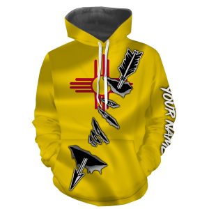 New Mexico Bow Hunter Hunting archer 3D arrow New Mexico Flag Customize name 3D All over print shirts - personalized Patriotic hunting apparel gift for men women Hoodie ND