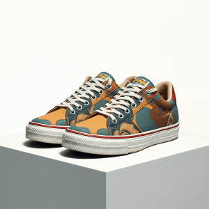 Retro Swirl Canvas Low-Tops Sneakers